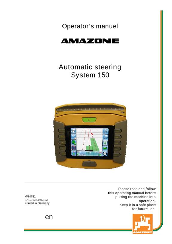 Operation manual Automatic steering System 150