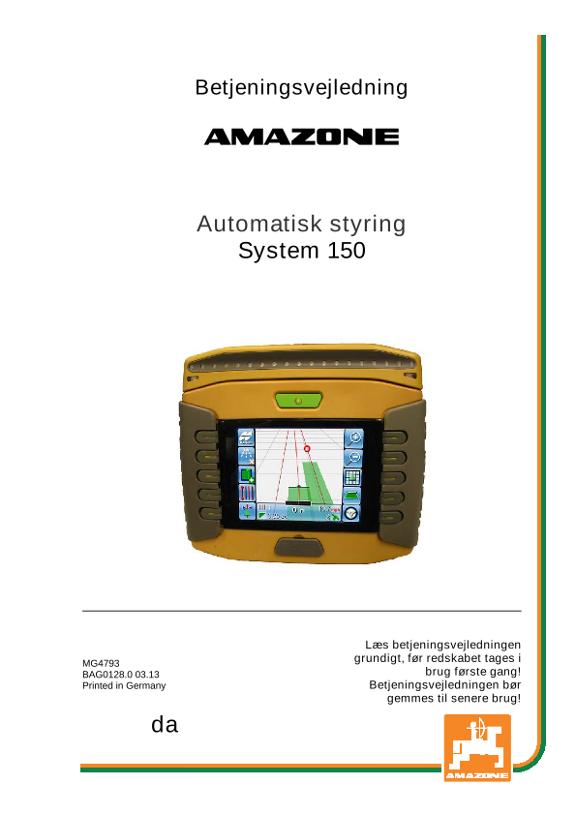 Brugsanvisning Automatisk styring System 150