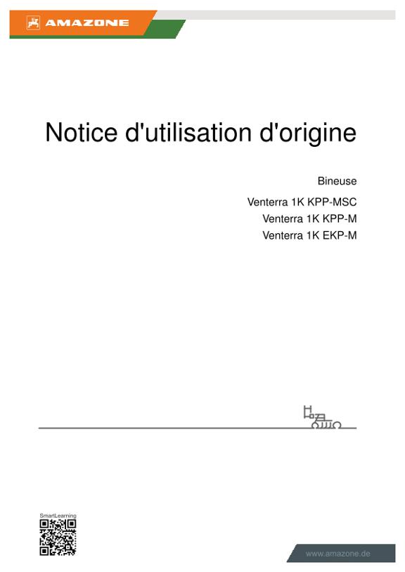 Notice d'utilisation Bineuse Amazone Venterra 1K KPP-MSC/KPP-M/EKP-M