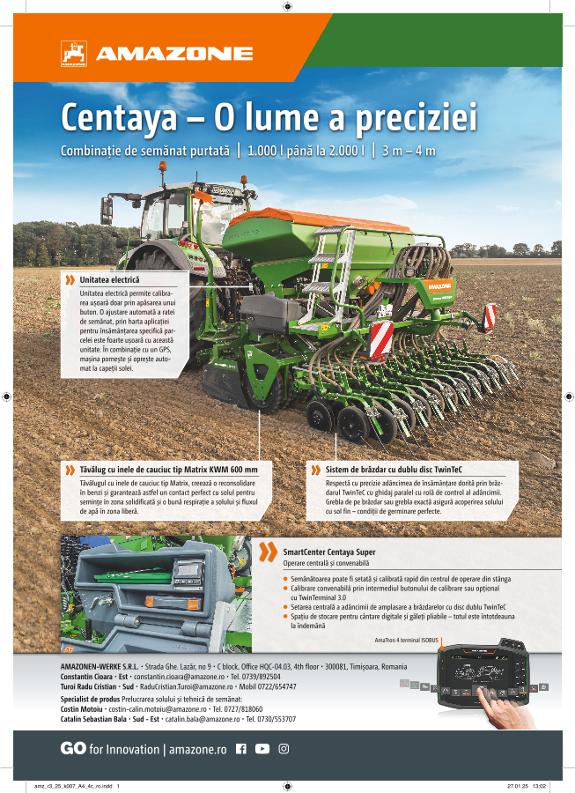 Anzeige "Centaya – O lume a preciziei", A4, 4c, ro