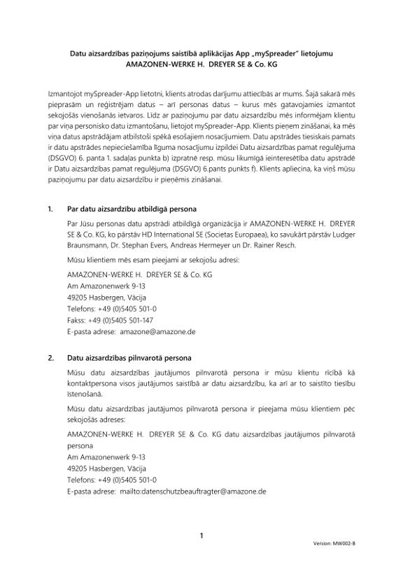 Privacy Policy mySpreader APP