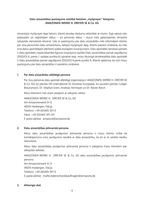 Privacy Policy mySprayer APP