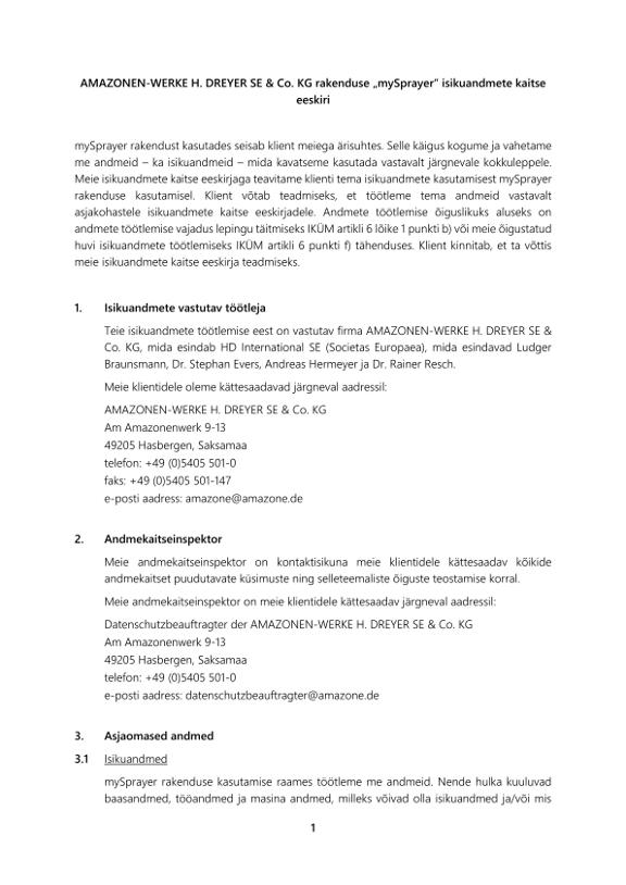 Privacy Policy mySprayer APP