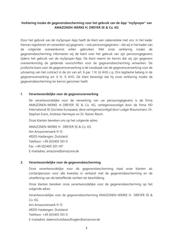 Privacy Policy mySprayer APP