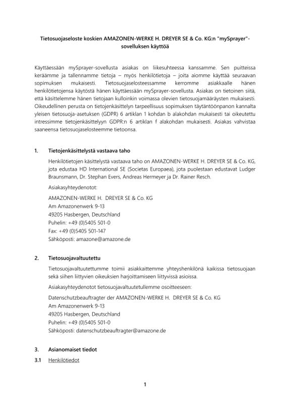 Privacy Policy mySprayer APP