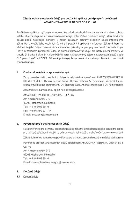 Privacy Policy mySprayer APP