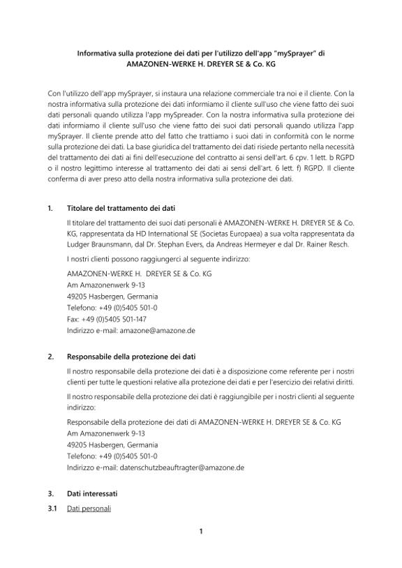 Privacy Policy mySprayer APP