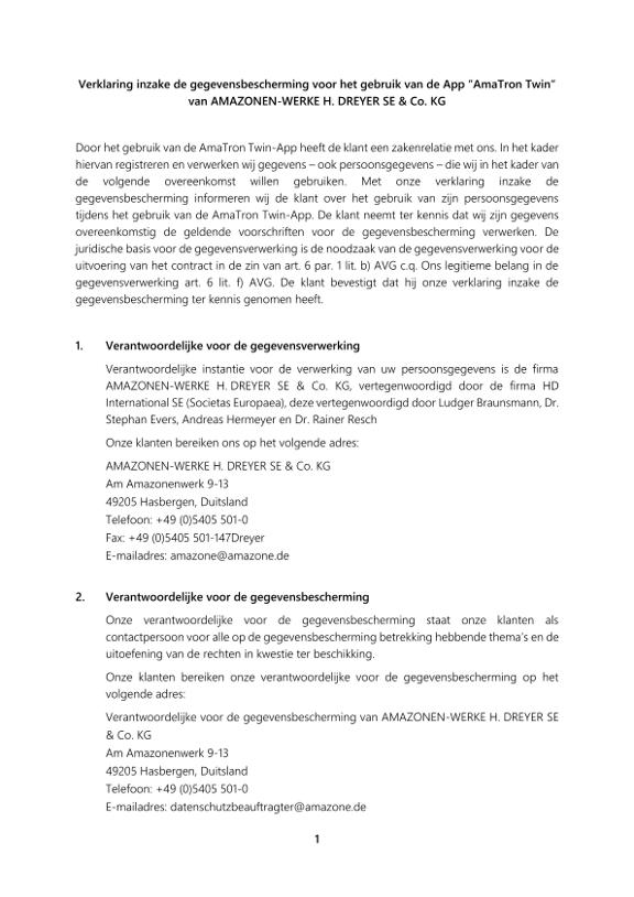 Privacy Policy AmaTron Twin APP