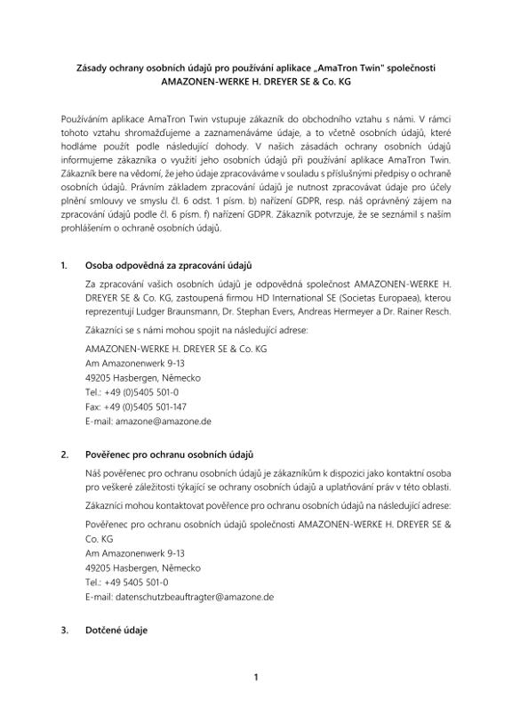 Privacy Policy AmaTron Twin APP