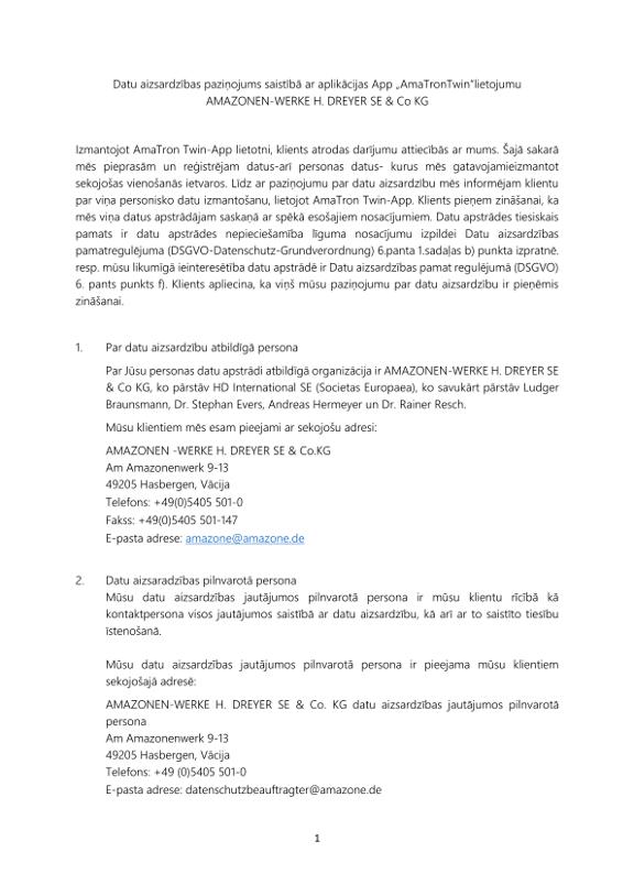 Privacy Policy AmaTron Twin APP