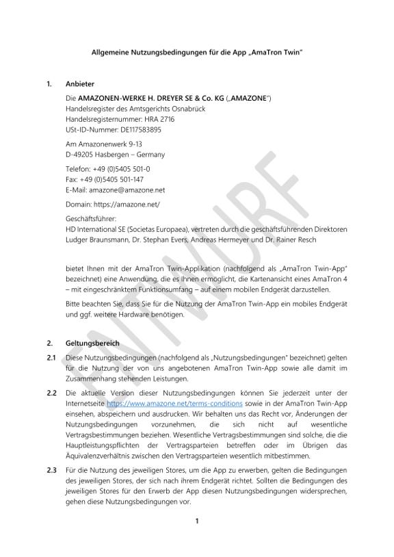 Datenschutzerklärung AmaTron Twin APP