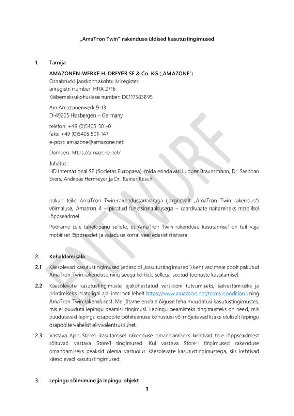 Privacy Policy AmaTron Twin APP
