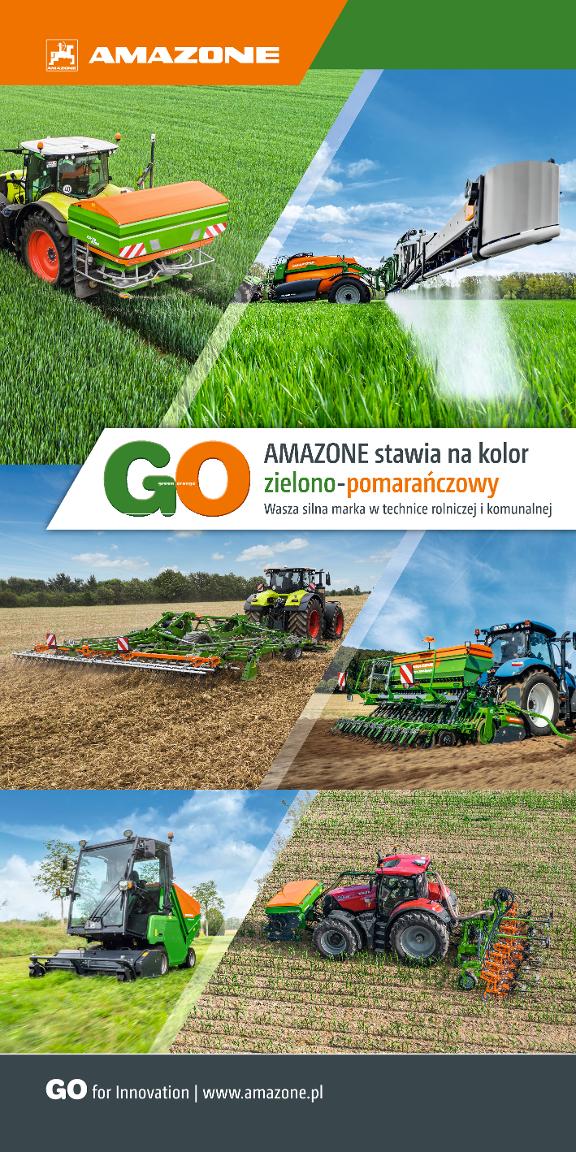 Roll-Up „GO – AMAZONE stawia na kolor zielono-pomarańczowy“, 1000 x 2000 mm