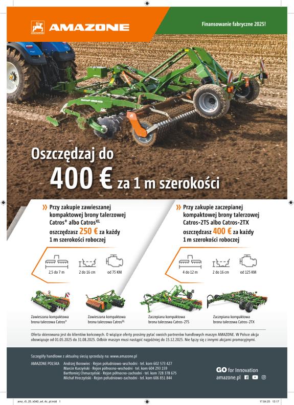 Anzeige Catros „Oszczędzaj do 400 € za 1 m szerokości“, A4, 4c, pl