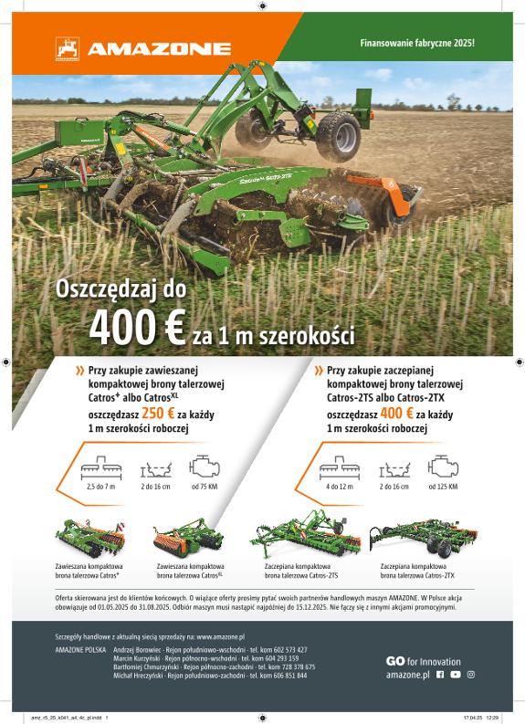 Anzeige Catros „Oszczędzaj do 400 € za 1 m szerokości“, A4, 4c, pl