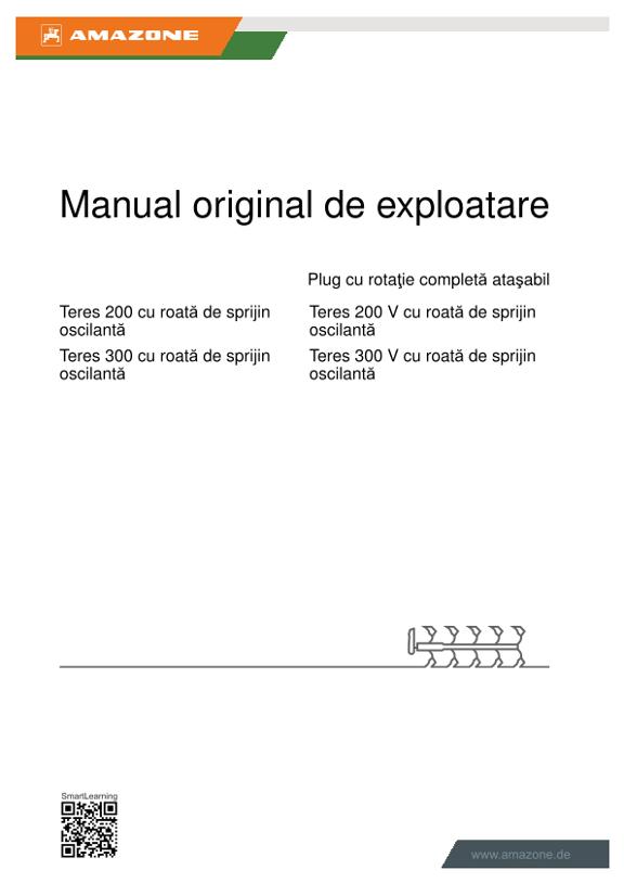 Instrucţiuni de utilizare Teres 200/300 cu roată de sprijin oscilantă