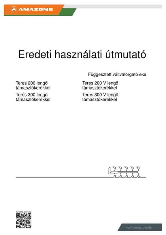 Kezelési útmutató Teres 200/300 lengő támasztókerékkel