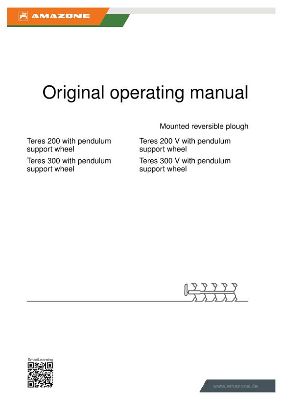 Operation manual Teres 200/300 with pendulum support wheel