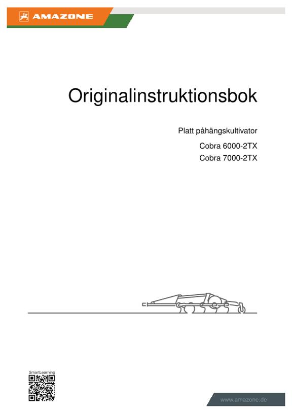 Instruktionsbok Platt påhängskultivator Cobra 6/7000-2TX