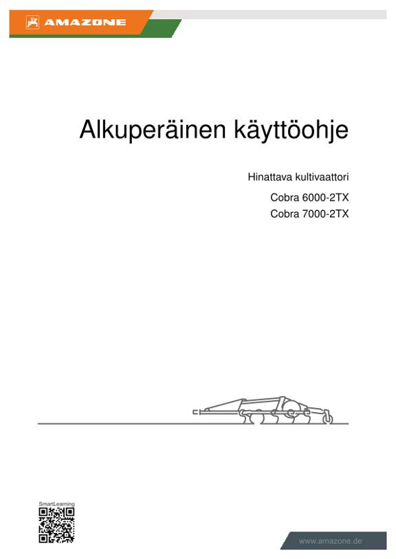 Käyttöohjekirja Hinattava kultivaattori Cobra 6/7000-2TX