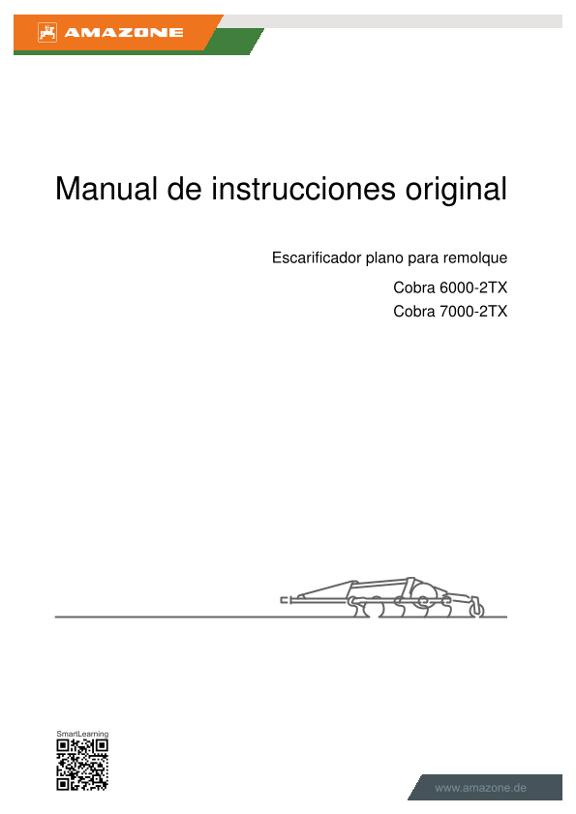 Manual del operador Escarificador plano para remolque Cobra 6/7000-2TX