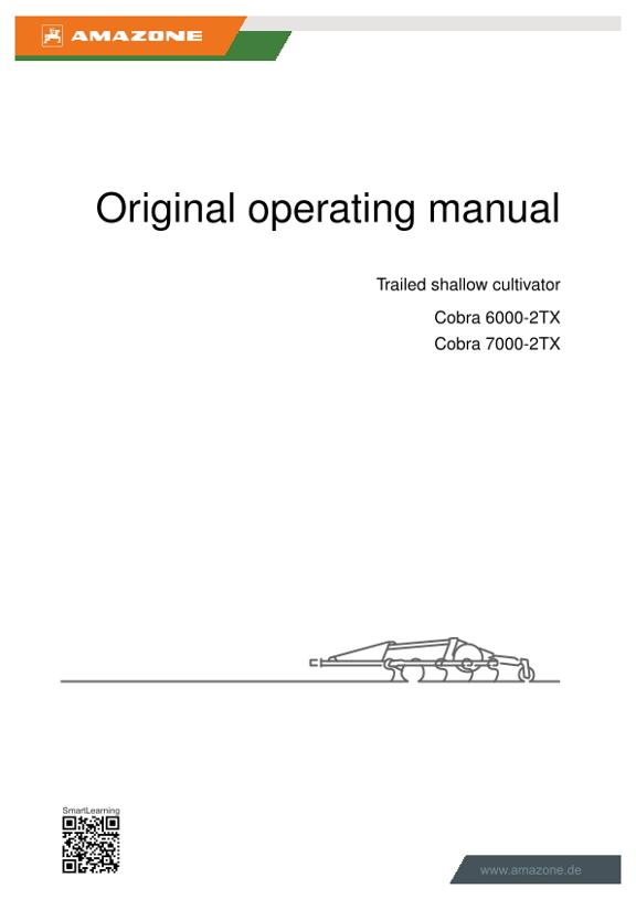 Operation manual Trailed shallow cultivator Cobra 6/7000-2TX