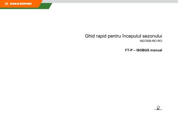 Ghid rapid pentru începutul sezonului FTP-ISOBUS manual