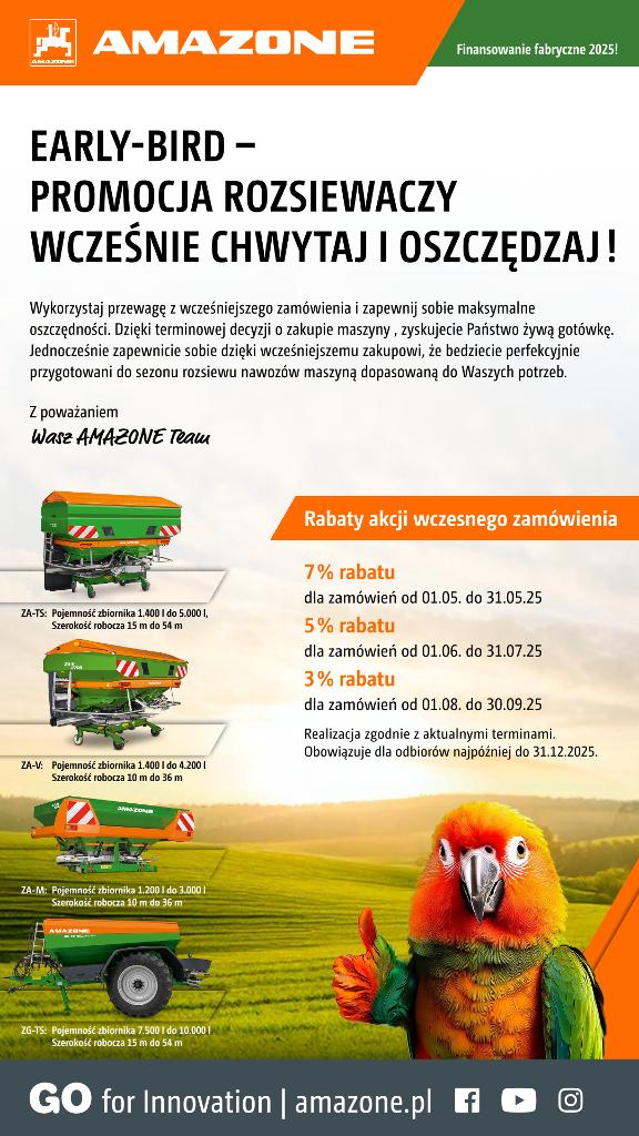 WhatsApp-Anzeige „EARLY-BIRD – PROMOCJA ROZSIEWACZY WCZEŚNIE CHWYTAJ I OSZCZĘDZAJ !“, 1080x1920 pix, rgb, pl