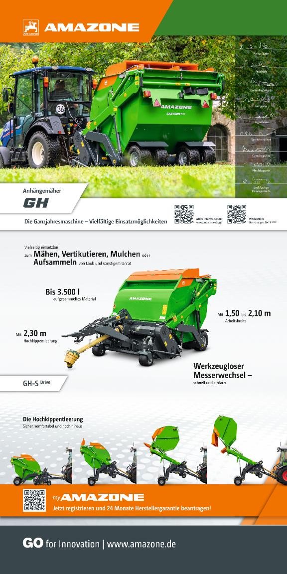 Roll-Up „Anhängemäher GH / Mower collector GH“, 1000 x 2000 mm, de, en