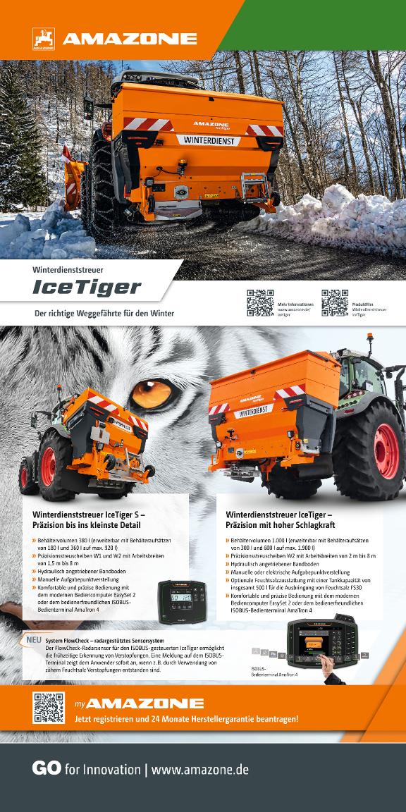 Roll-Up „Winterdienststreuer IceTiger / Winter salt spreader IceTiger“, 1000 x 2000 mm, de, en