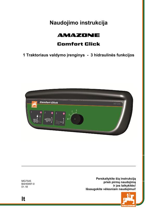 Naudojimo instrukcija COMFORT CLICK