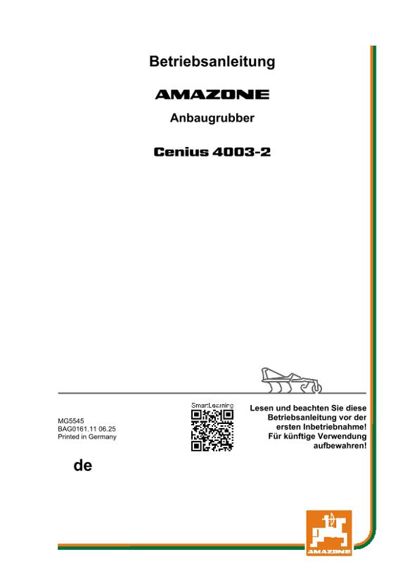 Betriebsanleitung CENIUS 4003-2 SUPER/SPECIAL
