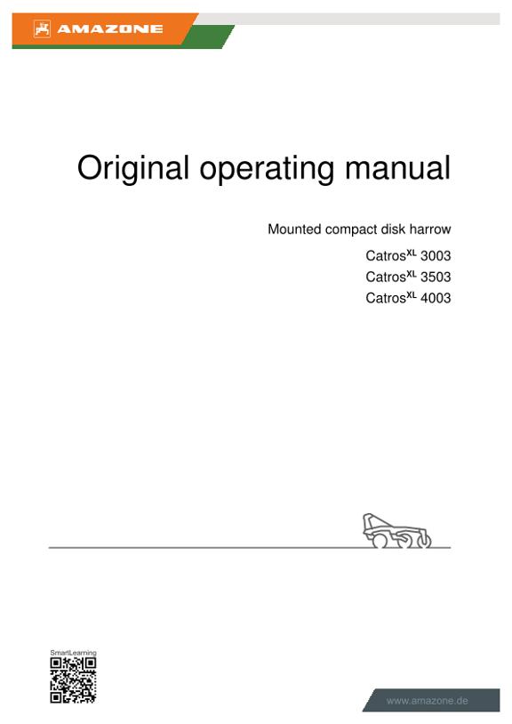 Operation manual Catros XL 30/35/4003