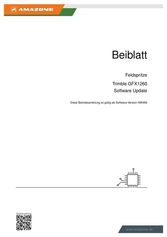 Beiblatt Trimble GFX1260 Software-Update