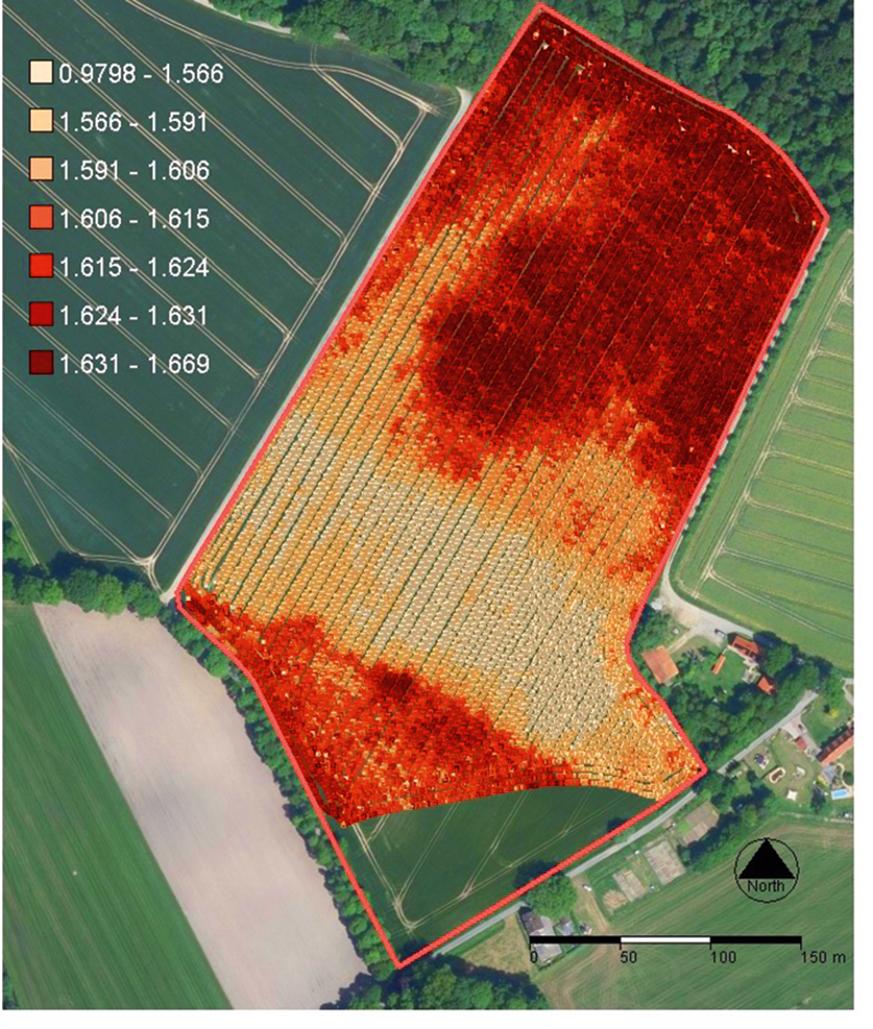 Grafik Bodenleitfaehigkeitsmesswerte Ueberfahrt