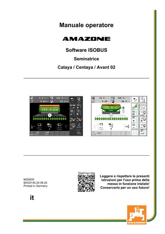 Manuale di intruzioni ISOBUS SOFTWARE CATAYA/CENTAYA/AVANT02