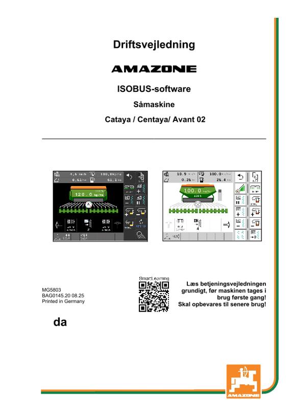 Brugsanvisning ISOBUS SOFTWARE CATAYA/CENTAYA/AVANT02