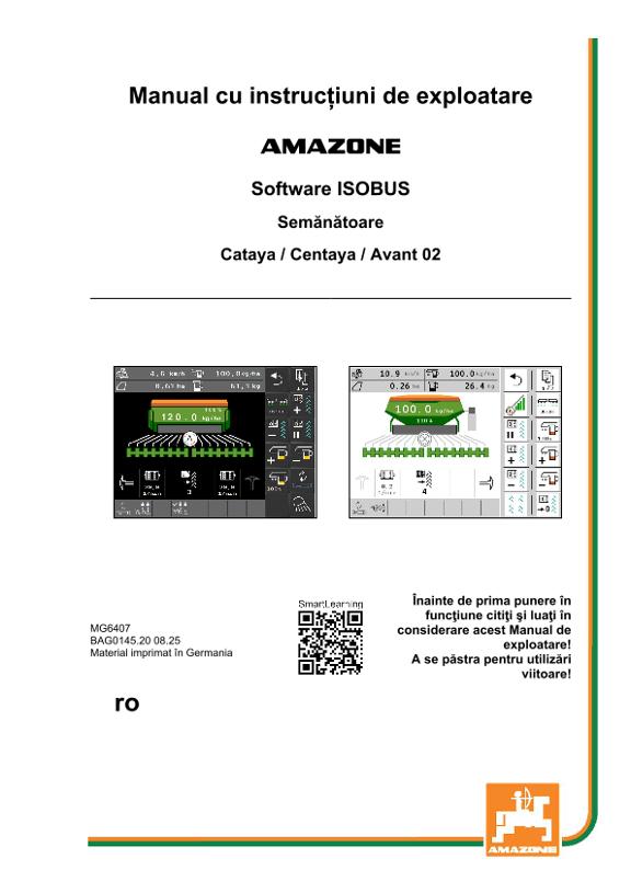 Instrucţiuni de utilizare ISOBUS SOFTWARE CATAYA/CENTAYA/AVANT02
