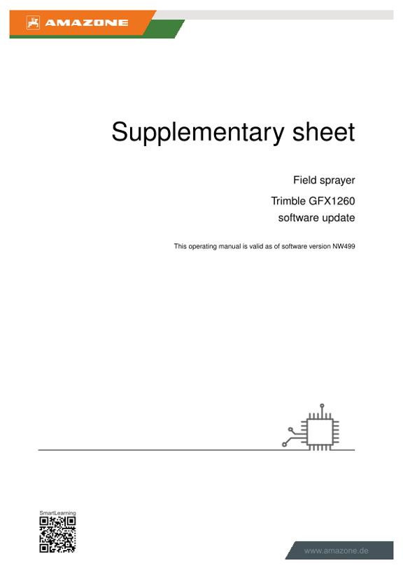 Supplementary sheet Trimble GFX1260 Software update