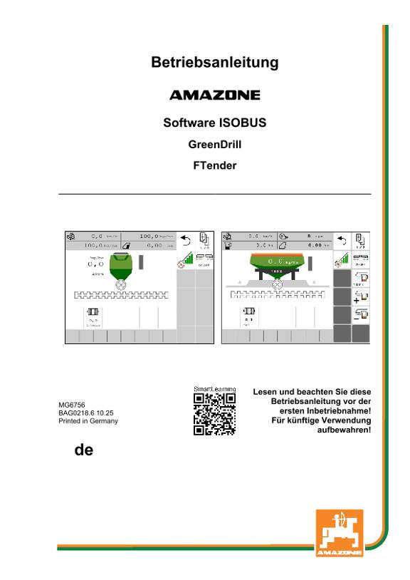 Betriebsanleitung ISOBUS SOFTWARE GREENDRILL/FTENDER 