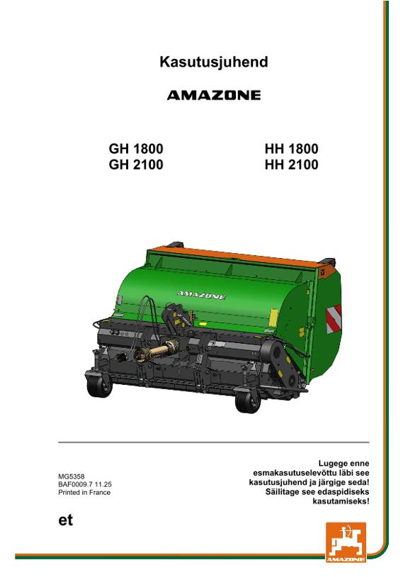 Kasutusjuhend GH HH 1800 / 2100