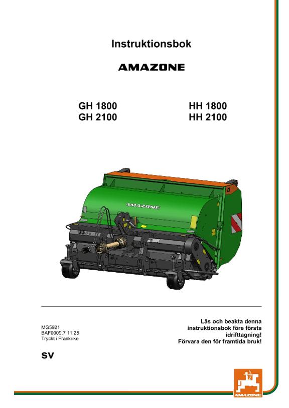 Instruktionsbok GH HH 1800 / 2100