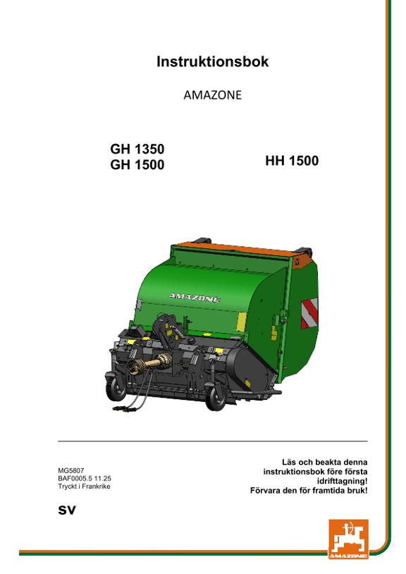 Instruktionsbok GH HH 1350 / 1500