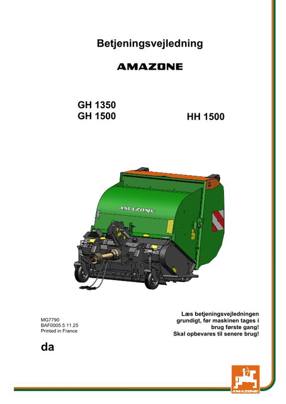 Brugsanvisning GH HH 1350 / 1500
