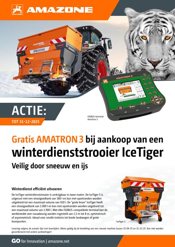 Aktionsflyer/-anzeige "Gratis AMATRON 3 bij aankoop van een winterdienststrooier IceTiger" DIN A4