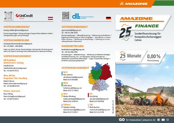 Flyer Sonderaktion AMAZONE FINANCE - 25 Jahre Catros