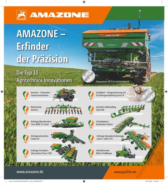AMAZONE – Erfinder der Präzision, Die Top 10 Agritechnica Innovationen 2025, j210x230, 4c, de