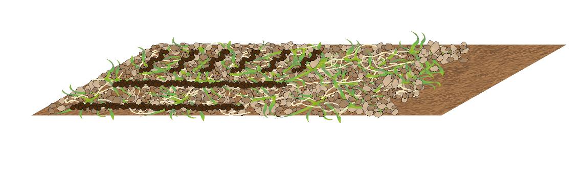 Bodenillustration TopCut Vorwerkzeug Minimum TillDisc-Messerwalze