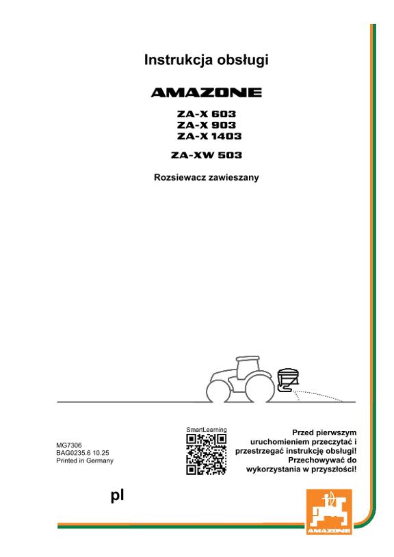 Instrukcje obsługi ZA-X 5/6/9/1403 PL