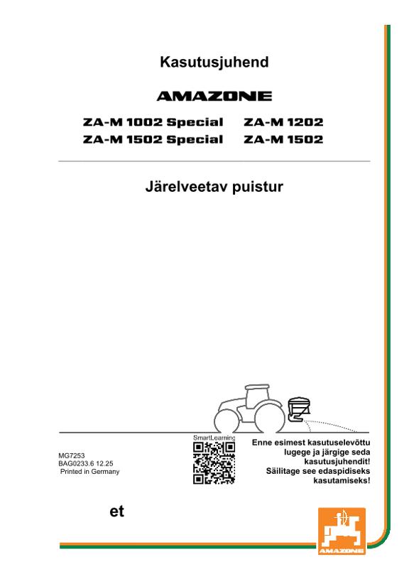 Kasutusjuhend ZA-M 10/12/1502 SPECIAL